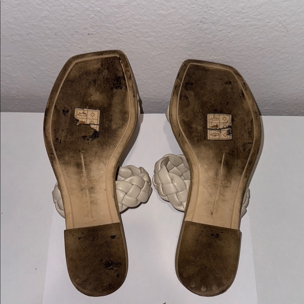 Dolce Vita Cream Braided Slide Sandals - Picture 3 of 3